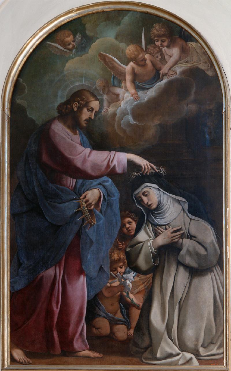 49-Tiarini A. sec. XVII, Gesù incorona di spine Santa Caterina da Siena-beweb